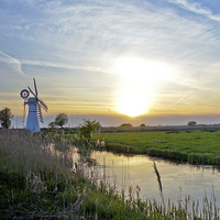 Buy canvas prints of Sunset at Thurne by Christopher Hill