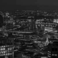 Buy canvas prints of London city skyline at night by andy myatt