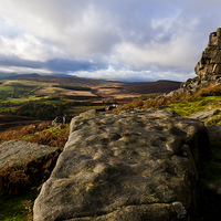 Buy canvas prints of The Peak District Stanage Edge by andy myatt