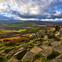 Buy canvas prints of Stanage Edge The Peak District by andy myatt