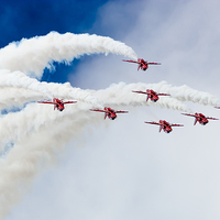 Buy canvas prints of The Red Arrows over the Top by andy myatt