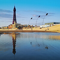 Buy canvas prints of Blackpool Tower and seafront by Michael Hopes