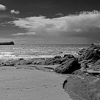 Buy canvas prints of Pollurian beach in Cornwall by Michael Hopes
