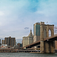 Buy canvas prints of Manhattan with Brooklyn Bridge by Michael Hopes