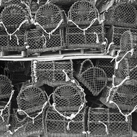 Buy canvas prints of Crab pots by Michael Hopes