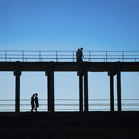 Buy canvas prints of Whitby Pier by Stef B
