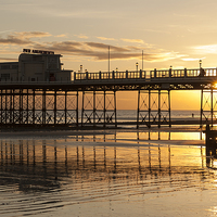 Buy canvas prints of Worthing pier West Sussex Uk. Just before sunset by John Boud