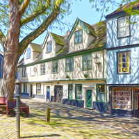 Buy canvas prints of  Elm Hill Waggon and Horses lane Norwich by John Boud