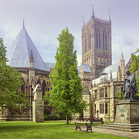 Buy canvas prints of Lincoln Cathedral Alfred Lord Tennyson by John Boud