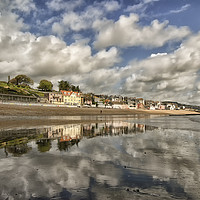 Buy canvas prints of Lyme Regis Blue sky through cloud by John Boud