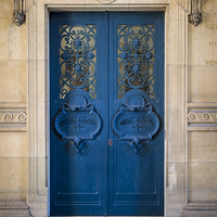 Buy canvas prints of Parisian Blue Door by Brian Jannsen