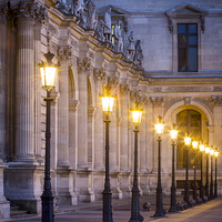 Buy canvas prints of Louvre Lamps Paris by Brian Jannsen
