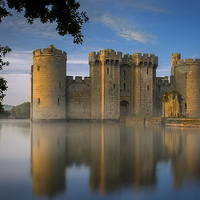 Buy canvas prints of  Dawn at Bodiam Castle by Brian Jannsen