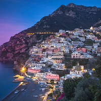 Buy canvas prints of  Twilight over Positano by Brian Jannsen
