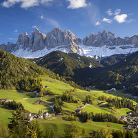 Buy canvas prints of  Val di Funes and the Dolomites by Brian Jannsen