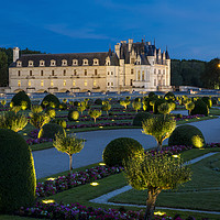 Buy canvas prints of Twilight at Chateau Chenonceau Garden by Brian Jannsen
