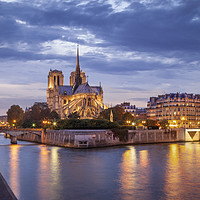 Buy canvas prints of River Seine and Cathedral Notre Dame by Brian Jannsen