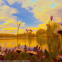 Buy canvas prints of View across the lake enhanced by Ann Biddlecombe