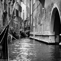 Buy canvas prints of Traffic jam in Venice in monochrome by Ann Biddlecombe