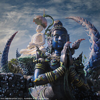Buy canvas prints of The Blue Temple by Ann Biddlecombe