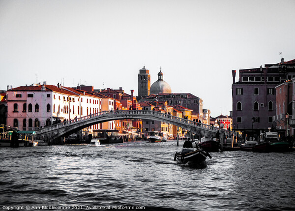 Main canal Venice Italy Picture Board by Ann Biddlecombe