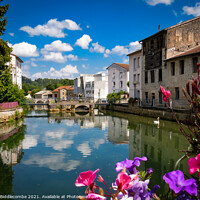 Buy canvas prints of Joinville in France over the canal by Ann Biddlecombe