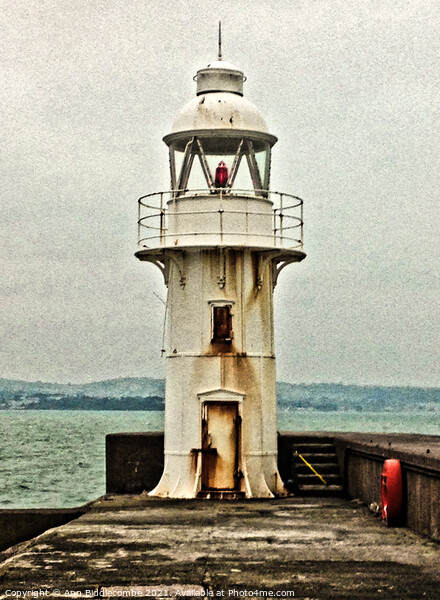 Dramatic Brixham lighthouse Picture Board by Ann Biddlecombe