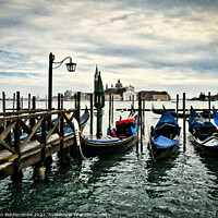 Buy canvas prints of Gondolas on the main lagoon by Ann Biddlecombe
