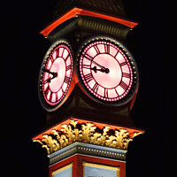 Buy canvas prints of Weymouth clock at night by Ann Biddlecombe