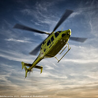 Buy canvas prints of French Emergency Helicopter by Ann Biddlecombe