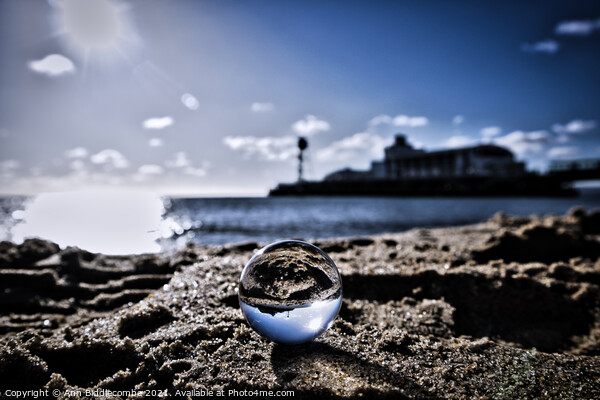 Bournemouth beach sphere Picture Board by Ann Biddlecombe