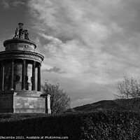 Buy canvas prints of Burns Monument in black and white by Ann Biddlecombe
