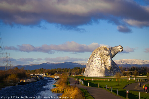 View of the hills behind the Kelpies in Falkirk Picture Board by Ann Biddlecombe