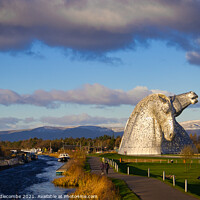 Buy canvas prints of View of the hills behind the Kelpies in Falkirk by Ann Biddlecombe