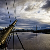 Buy canvas prints of A view from the bow up the Clyde by Ann Biddlecombe
