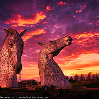 Buy canvas prints of The Kelpies in Falkirk by Ann Biddlecombe