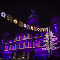Buy canvas prints of Christmas in George square in Glasgow by Ann Biddlecombe