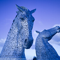 Buy canvas prints of Kelpies in Scotland by Ann Biddlecombe