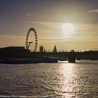 Buy canvas prints of View from the Thames towards the London eye by Ann Biddlecombe