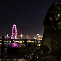 Buy canvas prints of Night view from Victoria Embankment towards the Lo by Ann Biddlecombe