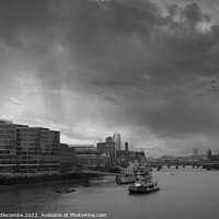 Buy canvas prints of Monochrome View from Tower bridge just one of the  by Ann Biddlecombe