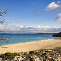 Buy canvas prints of St Ives Beach in winter by Ann Biddlecombe