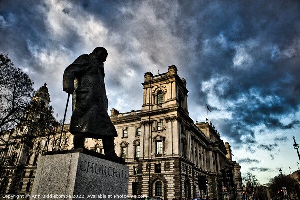 Churchill statue near parliament  Picture Board by Ann Biddlecombe