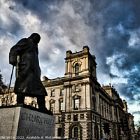 Buy canvas prints of Churchill statue near parliament  by Ann Biddlecombe