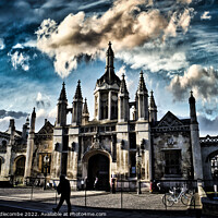 Buy canvas prints of Kings College  with dramatic Sky by Ann Biddlecombe