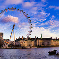 Buy canvas prints of The London Eye London City scene by Ann Biddlecombe
