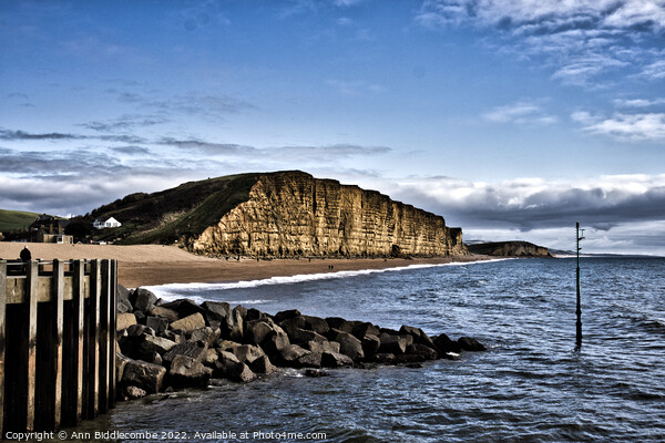 Dramatic West bay cliffs and Broadchurch Picture Board by Ann Biddlecombe