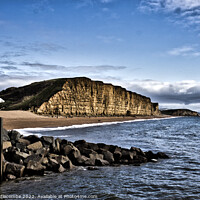 Buy canvas prints of Dramatic West bay cliffs and Broadchurch by Ann Biddlecombe
