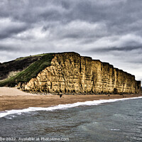 Buy canvas prints of West Bay Beach and Cliffs by Ann Biddlecombe
