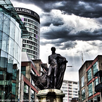 Buy canvas prints of Birmingham centre with Horatio Nelson statue by Ann Biddlecombe